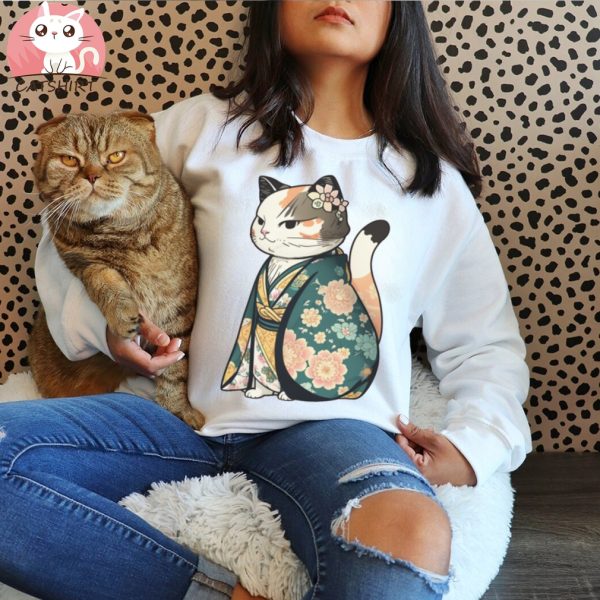 Cat in Kimono Tee Shirt