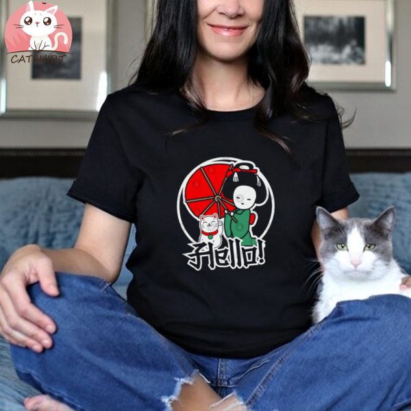 Japanese Cat and Women are Friends T Shirt