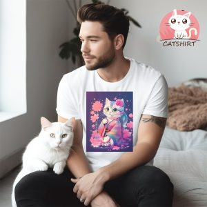 Kimono Cat Japanese Inspired Cat Art Print T Shirt