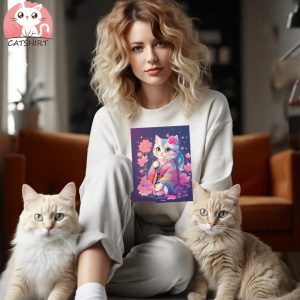 Kimono Cat Japanese Inspired Cat Art Print T Shirt