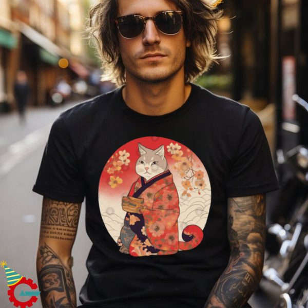 Kimono Cat, Japanese Ukiyo e T Shirt