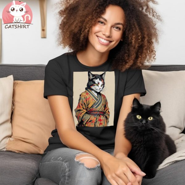 Kimono Samurai Cat Tee Shirt