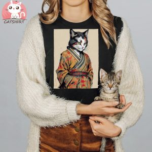 Kimono Samurai Cat Tee Shirt