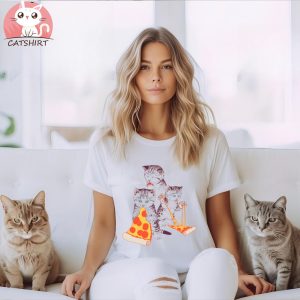 Kitty Cat Eating Pizza Cats Shirt