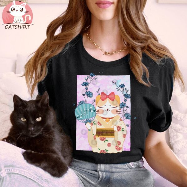 Maneki Japanese Lucky Kimono Cat Shirt