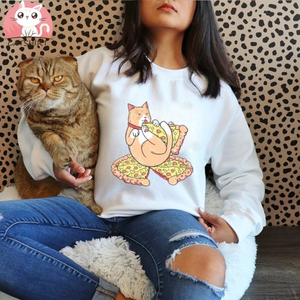 Pizza And Chill Cat T Shirt