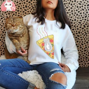 Pizza Cat Snoozing in Space T Shirt