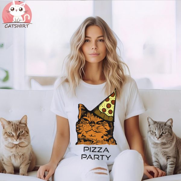 Pizza Party Cat Animal T Shirt