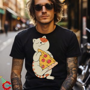 Sleeep And Eating Pizza Cat Shirt