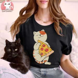 Sleeep And Eating Pizza Cat Shirt