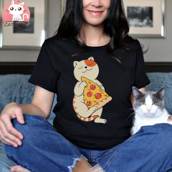 Sleeep And Eating Pizza Cat Shirt