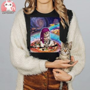 Space Pizza Cat Galaxy T Shirt