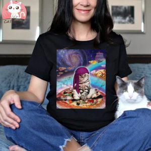 Space Pizza Cat Galaxy T Shirt