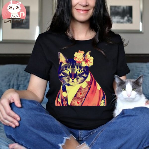 Vintage Geisha Cat T Shirt