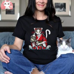 Vintage Japan Cat Geisha Tea Ceremony T Shirt