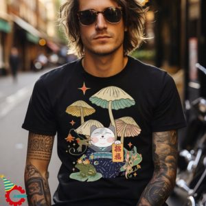 maneki neko Japanese Lucky Kimono Cat T Shirt