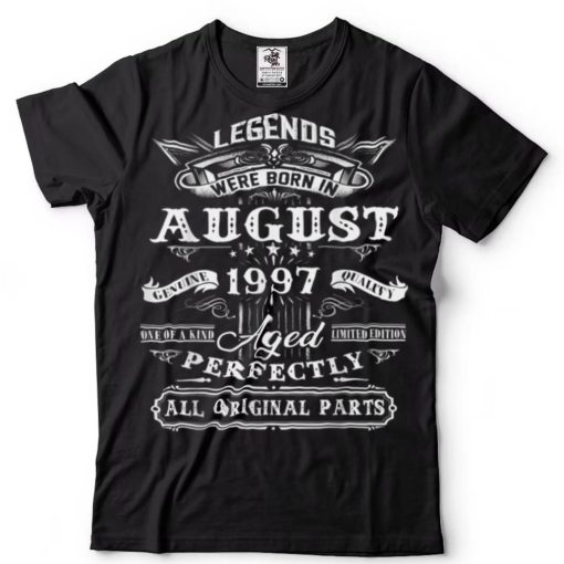 25th Birthday Gift For Legends Born August 1997 25 Years Old T Shirt tee