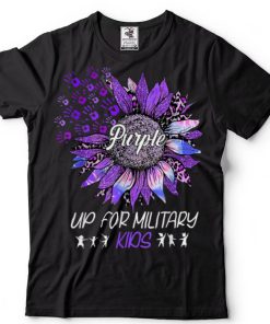 Sunflower Leopard Purple Up for Military Kids Military Child T Shirt tee