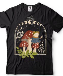 Aesthetic Cottagecore Frog Mushroom Celestial Moon Phase Zen T Shirt tee