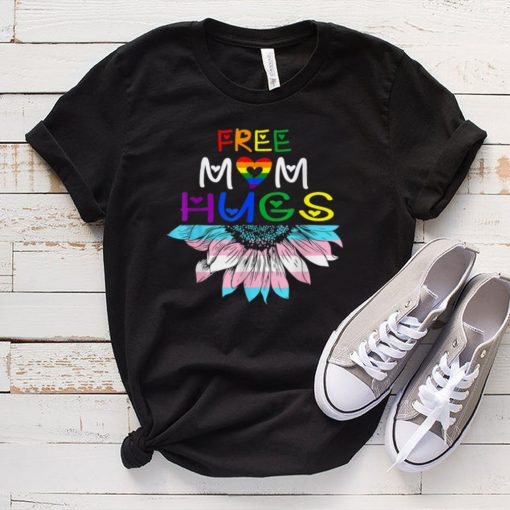 Free Mom Hugs   LGBT LGBTQ Pride   Rainbow Sunflower Gift T Shirt tee