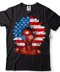 Afro Sunflower African American 4th of July Melanin Graphic T Shirt tee