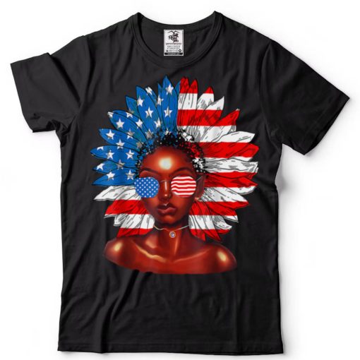 Afro Sunflower African American 4th of July Melanin Graphic T Shirt tee