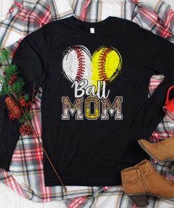 Ball Mom Heart Baseball Softball Mama Women Mothers Day 2022 T Shirt tee