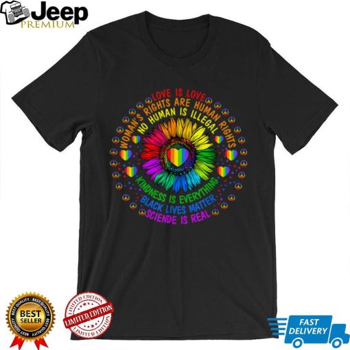 Black Lives Matter Science LGBT Pride Sunflower Rainbow Love T Shirt tee