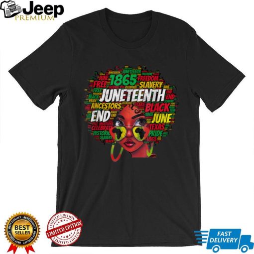 Black Women Messy Bun Juneteenth Celebrate Independence Day T Shirt tee