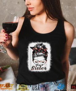 Blessed Sister Messy Bun Women Happy Easter, Mother's Day T Shirt