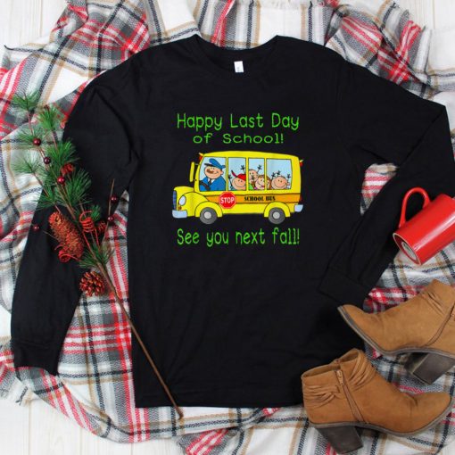 Bus Driver Summer Vacation Student Happy Last Day Of School T Shirt tee