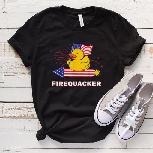 Fourth of July USA Patriotic Firecracker Rubber Duck T Shirt tee