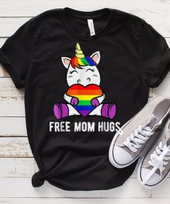 Free Mom Hugs Funny Unicorn Gay LGBT Pride Month T Shirt tee