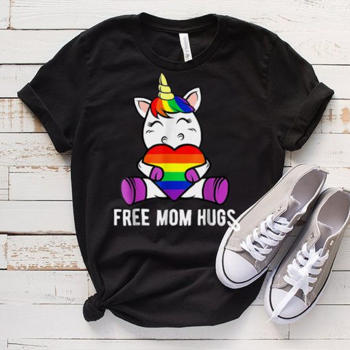 Free Mom Hugs Funny Unicorn Gay LGBT Pride Month T Shirt tee