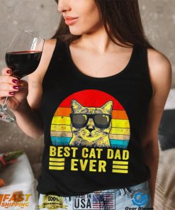 Funny Best Cat Dad Ever Vintage Bump Fit Father’s Day T Shirt
