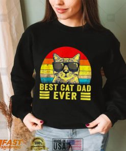 Funny Best Cat Dad Ever Vintage Bump Fit Father’s Day T Shirt