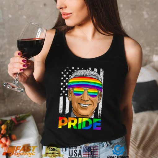 Funny Biden Pride LGBT Vintage US Flag Awareness Month LGBT T Shirt