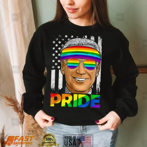 Funny Biden Pride LGBT Vintage US Flag Awareness Month LGBT T Shirt