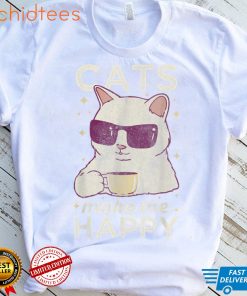 Funny Cool Vintage Cat Cats Make Me Happy For Women Men T Shirt, sweater