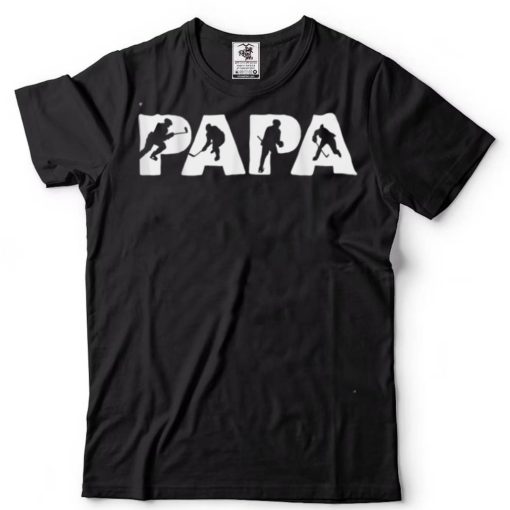 Funny Father’s Day Gift for Dad   Papa Ice Hockey Gift T Shirt tee
