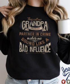 Funny Grandpa Partner In Crime Phrase Granddad Humor T Shirt sweater shirt