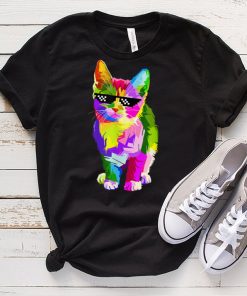 Funny cute colorful cat for kitten lovers Colorful Art Kitty T Shirt tee