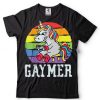 Gaymer Gamer Gay Pride Funny LGBT Rainbow Flag Video Game T Shirt