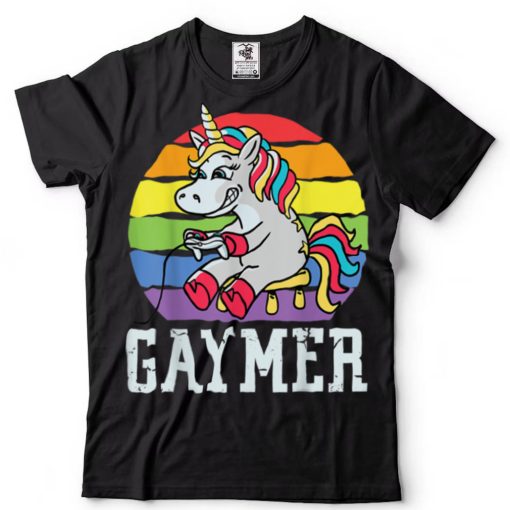 Gaymer Unicorn Rainbow Funny LGBT Gamer LGBTQ Gaming Gay T Shirt