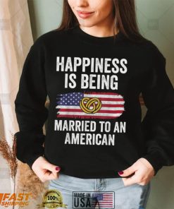 Happiness Is Being Married To American Shirt Couple Matching T Shirt