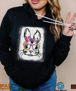 Happy Easter Day Cute Bunny Rabbit Face Tie Dye Glasses Girl T Shirt