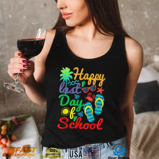 Happy Last Day Of School Hello Summer Colorful Boy Girl Kid T Shirt