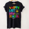 Happy Last Day of School Teacher Students Graduation Rainbow Shirt tee