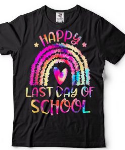 Happy Last Day Of School Teacher Tie Dye Rainbow Graduation T Shirt tee
