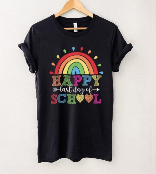 Happy Last Day of School Teacher Student Graduation Rainbow Shirt tee